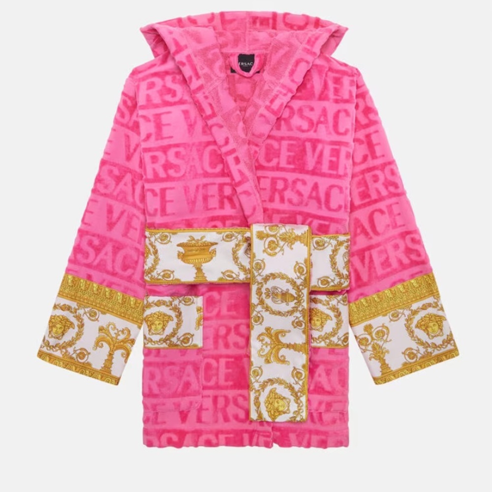 Pink Versace short robe for women size Medium!